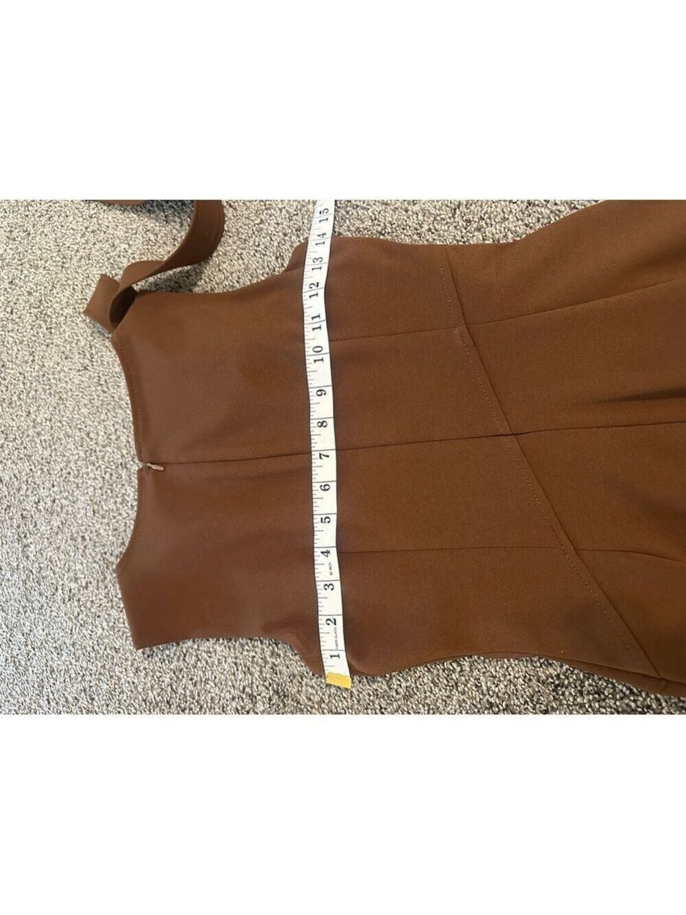 Calvin Klein Brown Bow Shoulder Midi Dress Size 2 - Picture 13 of 13